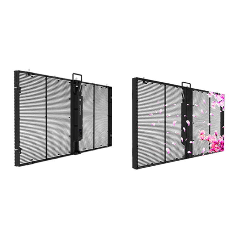 Ultra-transparent outdoor LED display with 70% see-through rate to maintain indoor natural light