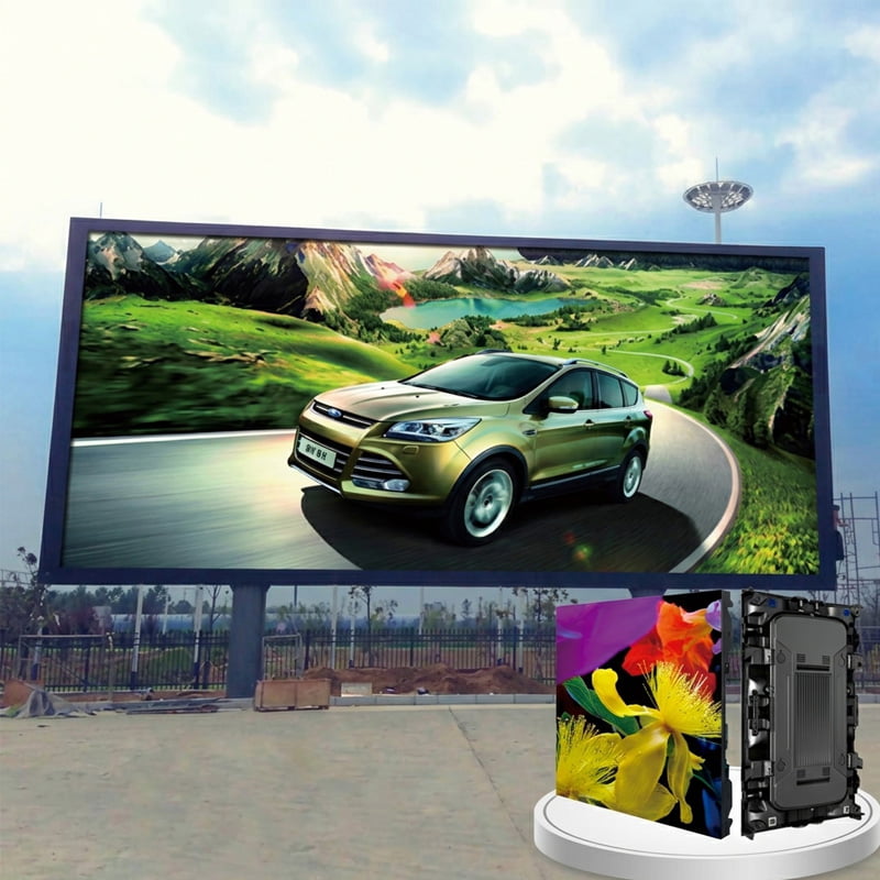 Large outdoor LED billboard in a city plaza