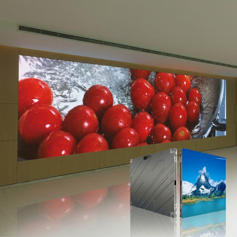 Front-serviceable small pixel pitch LED display with magnetic 320x160mm modules
