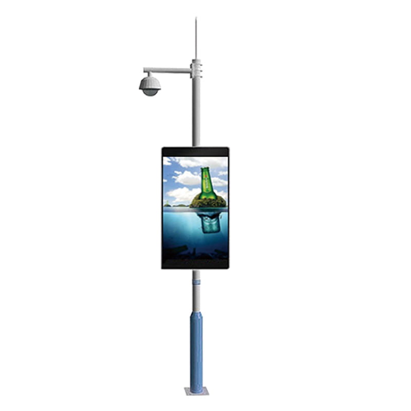 Smart city outdoor lighting pole LED screen for integrated traffic info and advertising