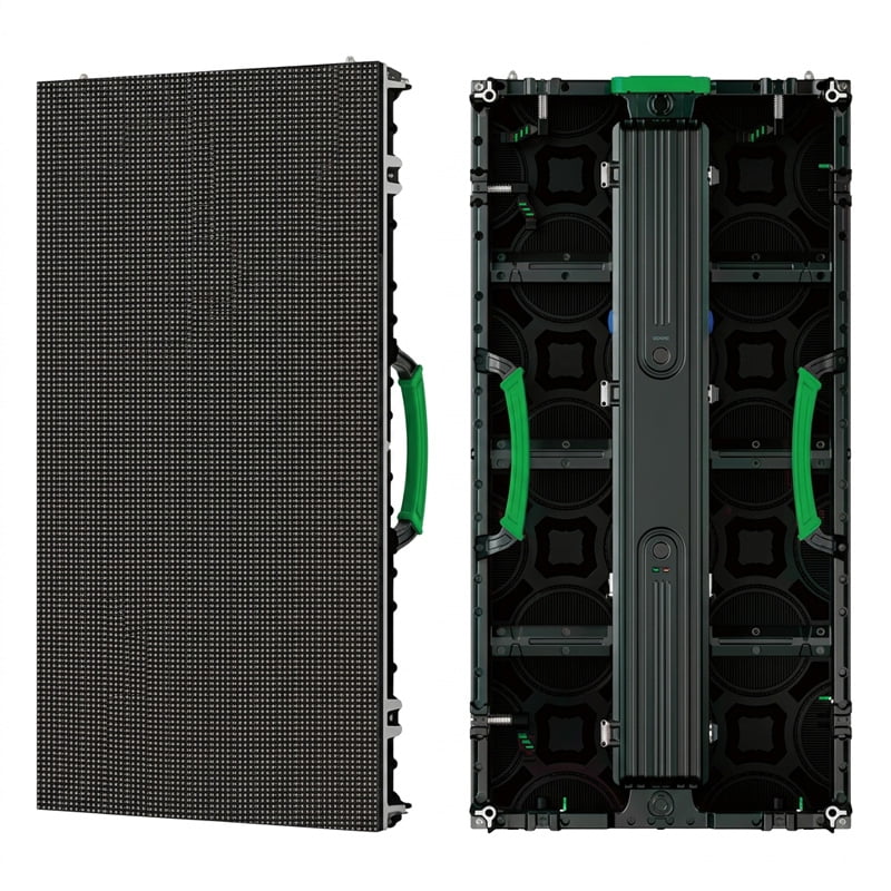 Fast-install outdoor rental LED video wall with one-man quick-lock system and lightweight cabinet