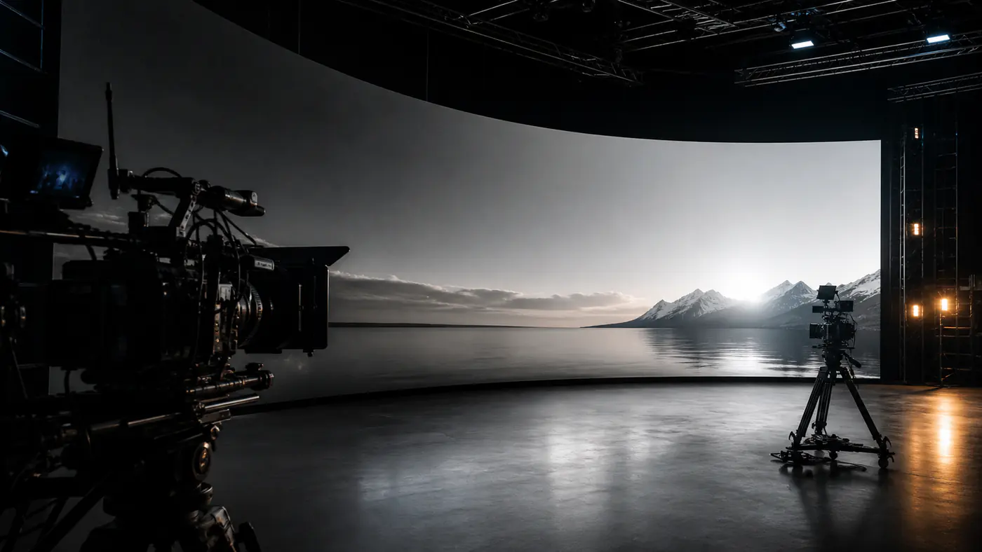 xR virtual production LED wall studio setup