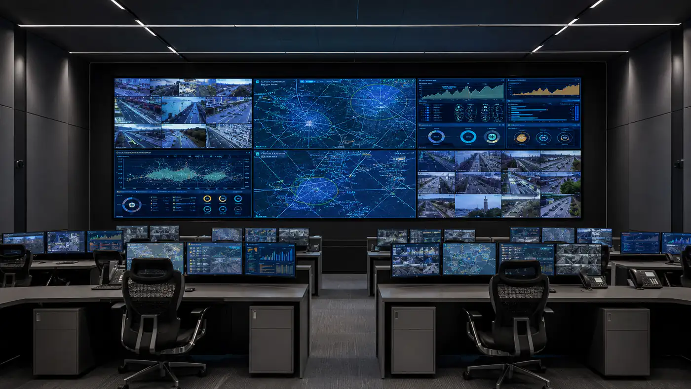 Command center control room video wall