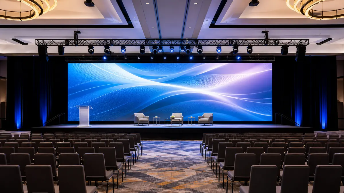 Indoor fine-pitch LED video wall in a corporate or retail environment